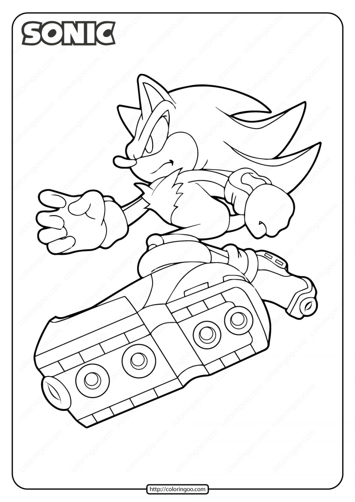 Printable Sonic the Hedgehog Pdf Coloring Pages