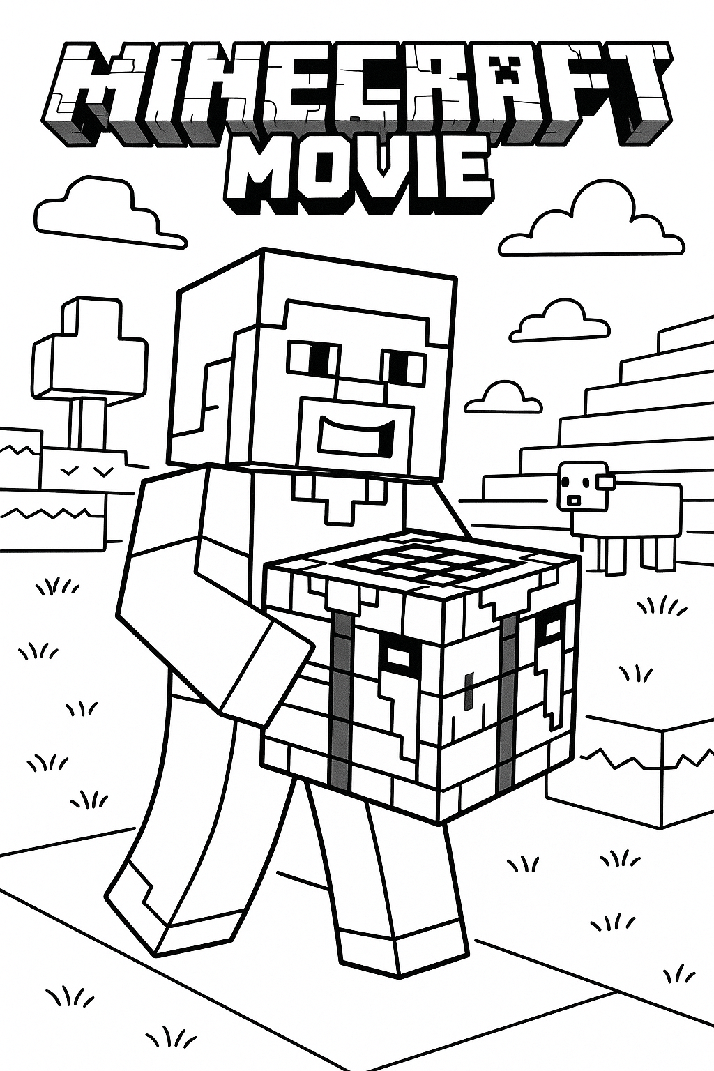 Free minecraft movie coloring pages generator – 16 minecraft movie coloring  pages to Download