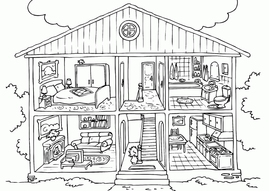house coloring pages | Only Coloring Pages