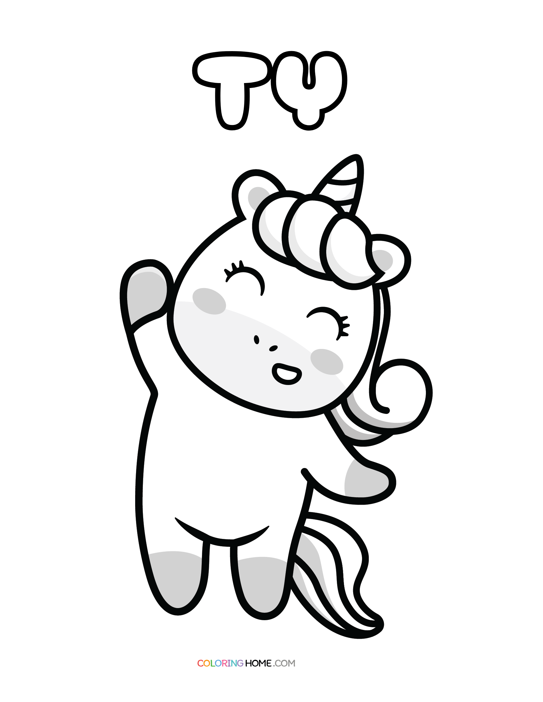 Ty unicorn coloring page