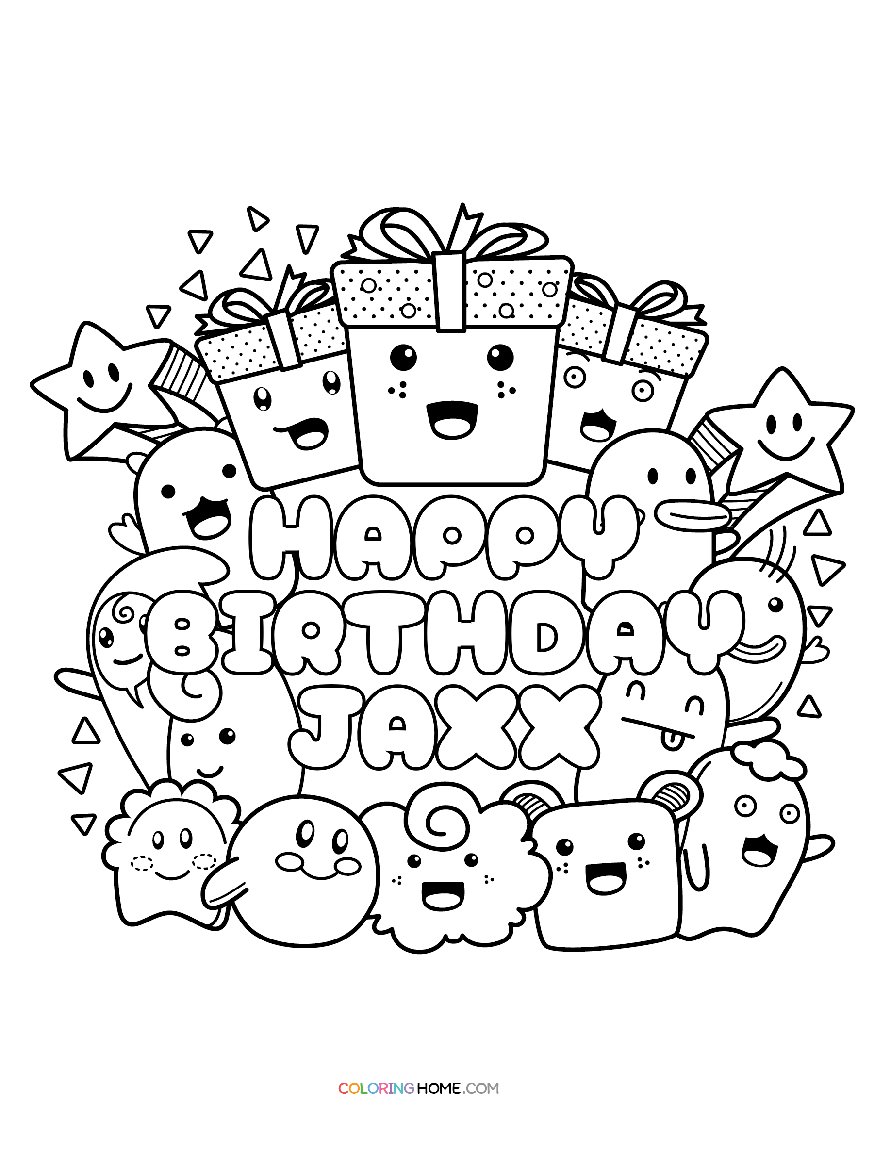 Happy Birthday Jaxx coloring page