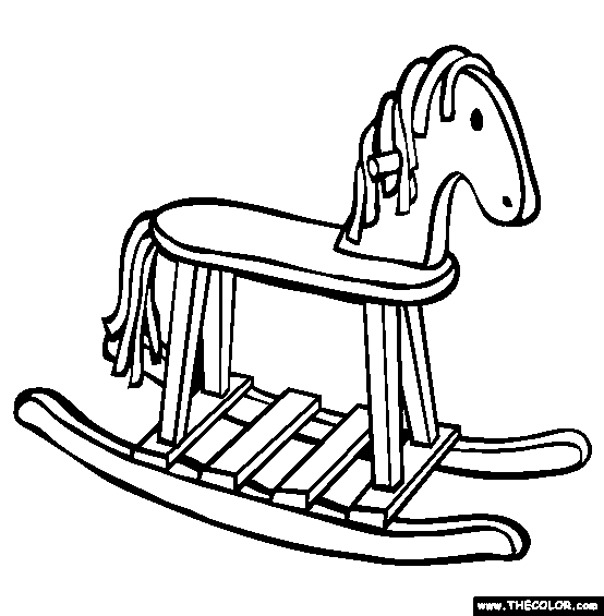 Rocking Horse Coloring Page | Free Rocking Horse Online Coloring