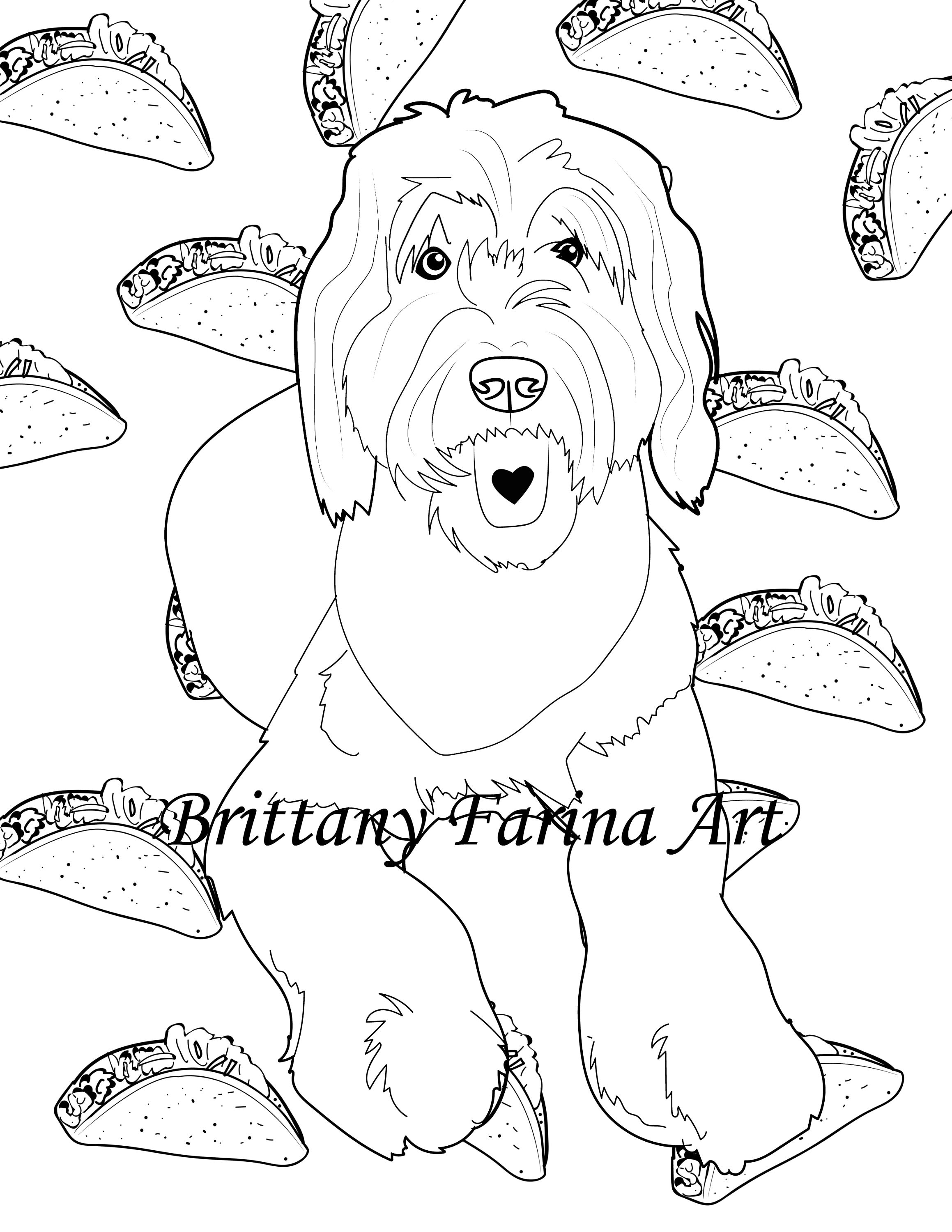 Dog Coloring Page Doodle Coloring Page - Etsy