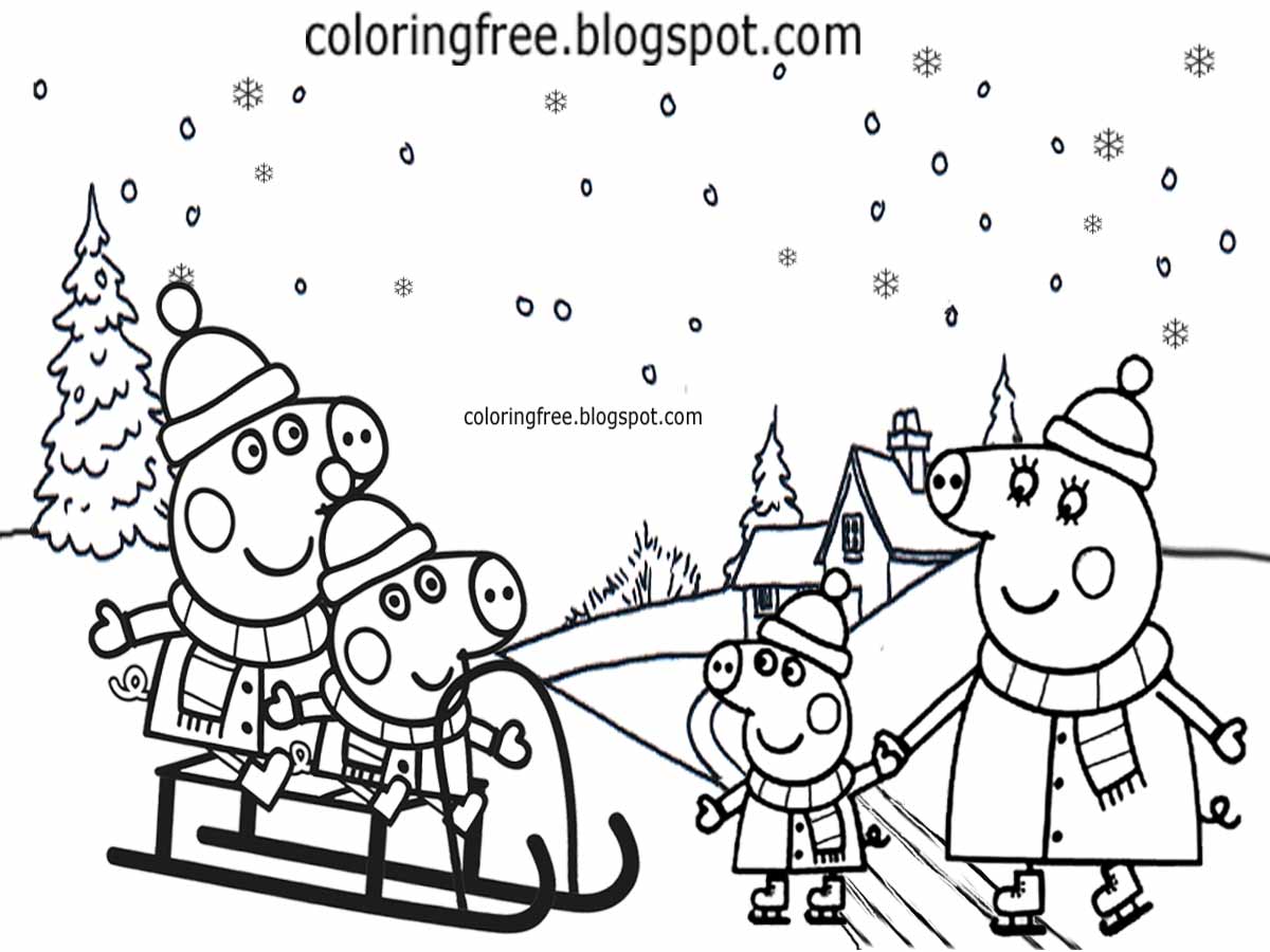 Free Coloring Pages Printable Pictures To Color Kids Drawing ideas: Christmas  Peppa Pig Coloring Pages Winter Easy Printable Cartoons