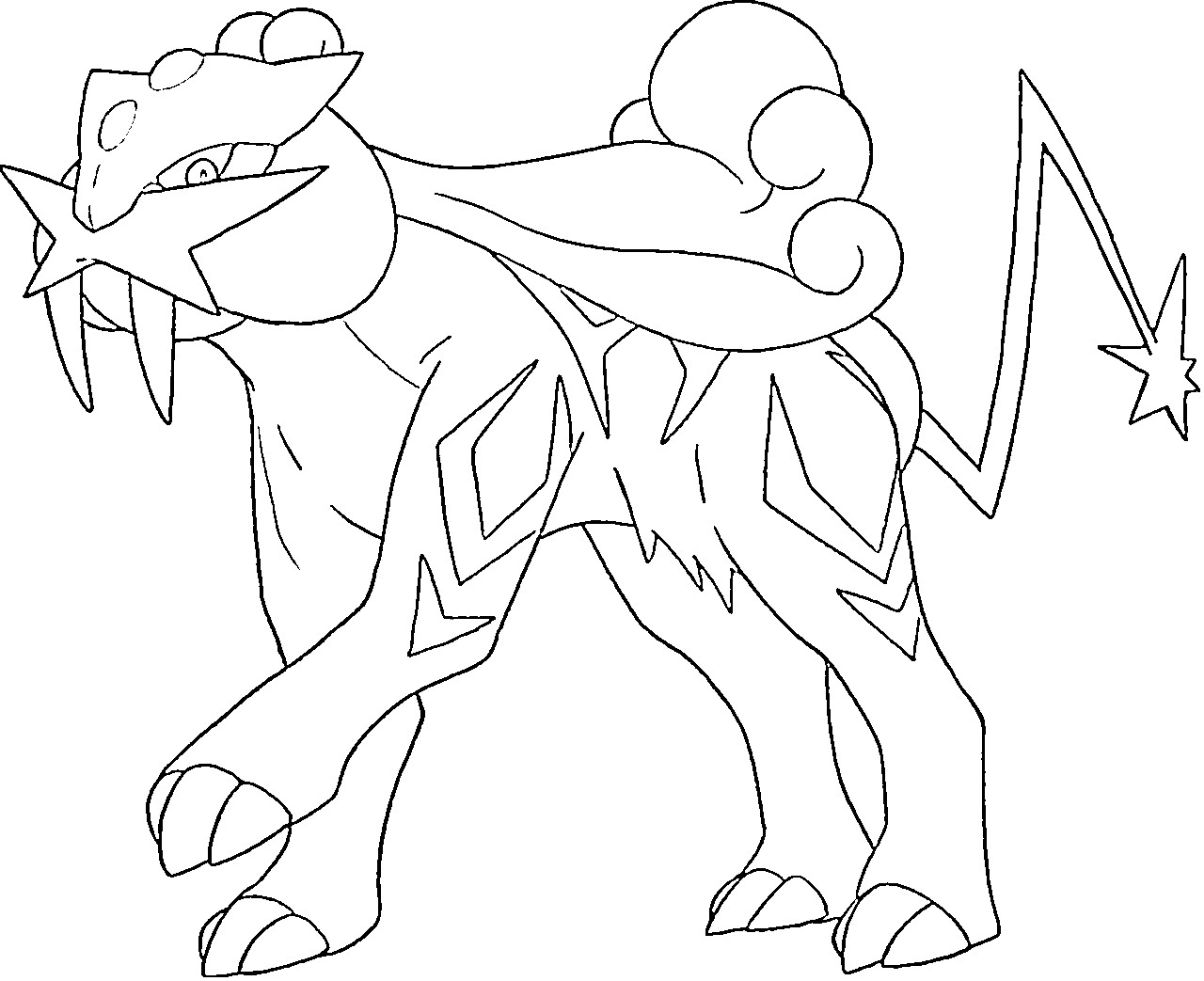 Raikou Generation 2 Coloring Pages - Coloring Cool