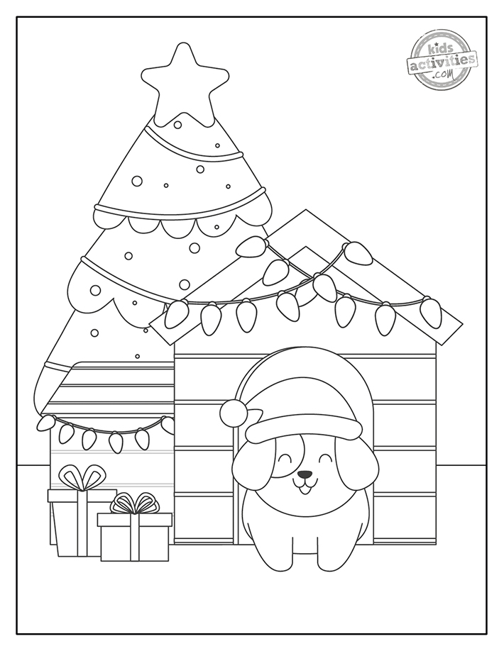Cute Puppy Christmas Coloring Pages | Kids Activities Blog
