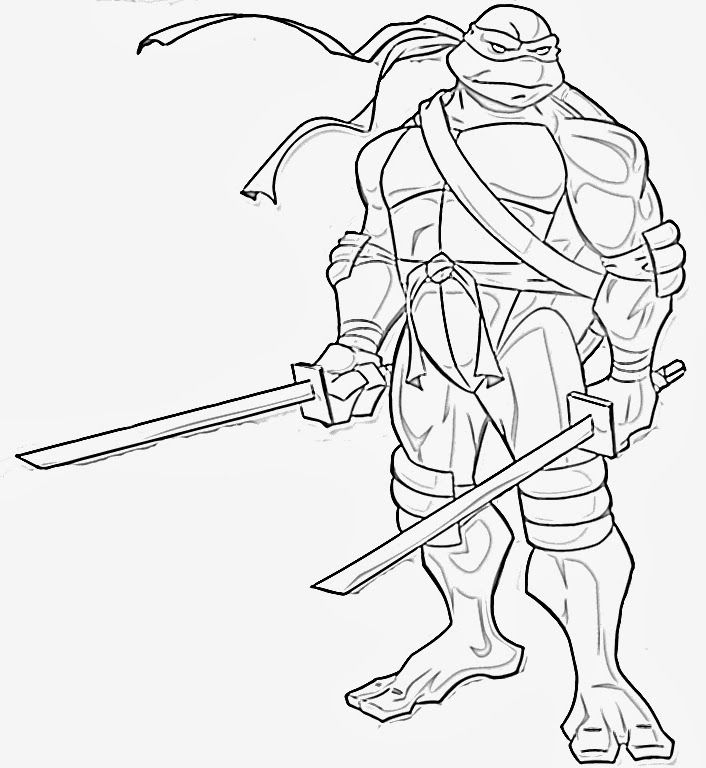 Ninja Turtles Leonardo - Coloring Pages for Kids and for Adults