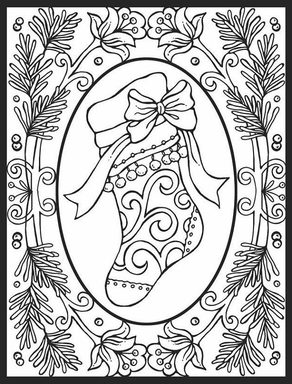 Christmas Coloring Pages For Adults Printable - CartoonRocks.com