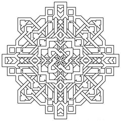 Geometric Coloring Page - Coloring Pages for Kids and for Adults