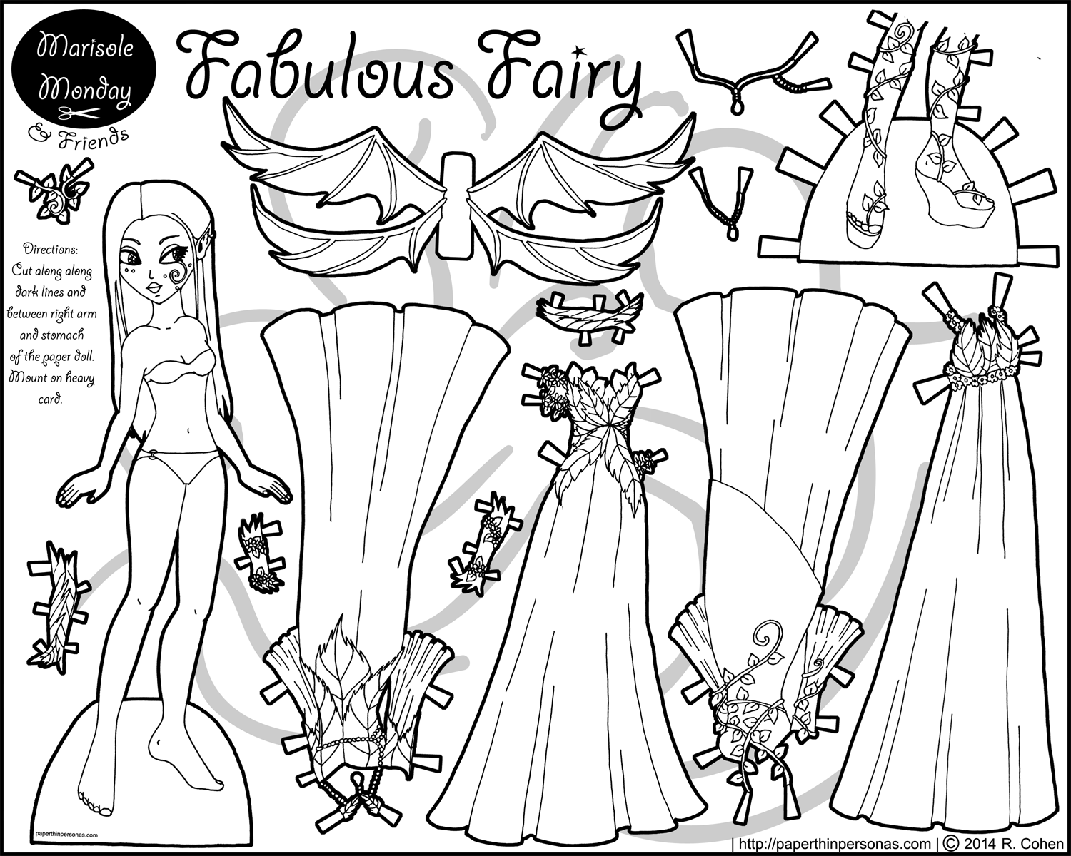 Fabulous Fairy Paper Doll Coloring Page ...