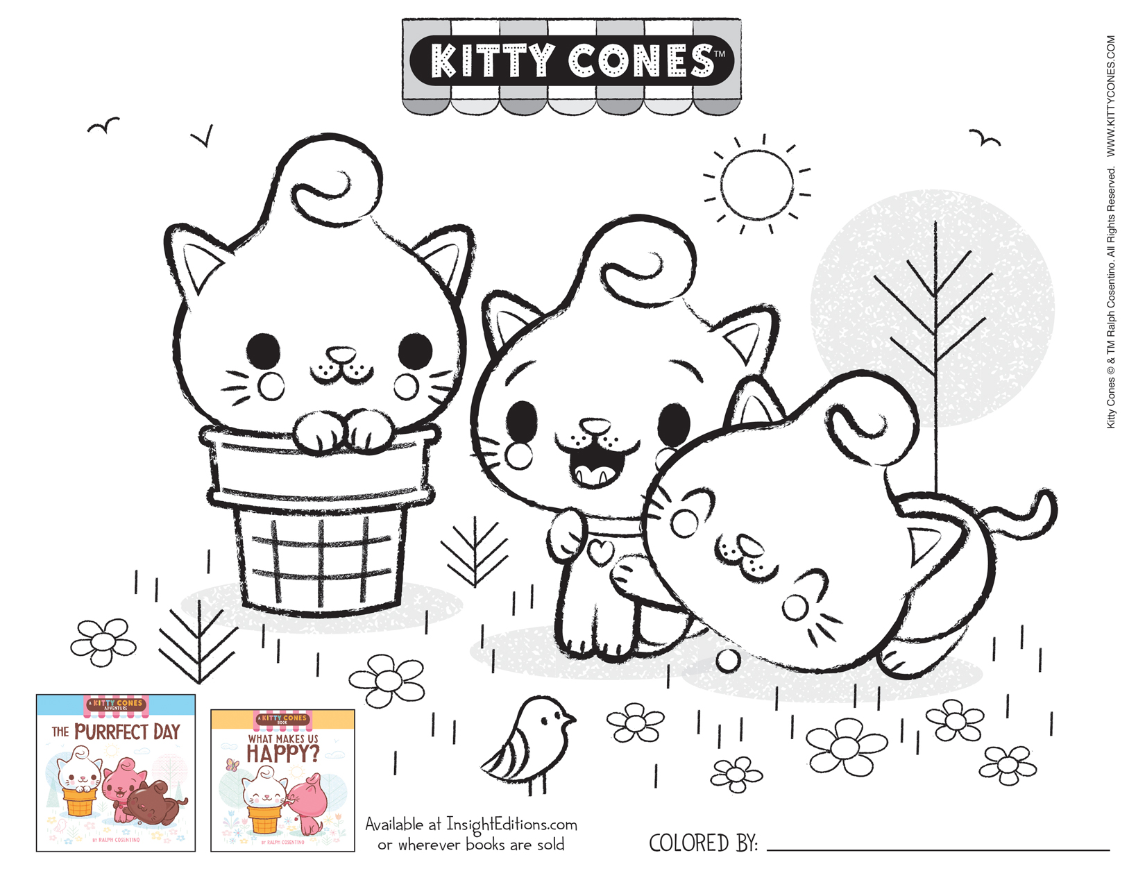 Kitty Cones coloring page