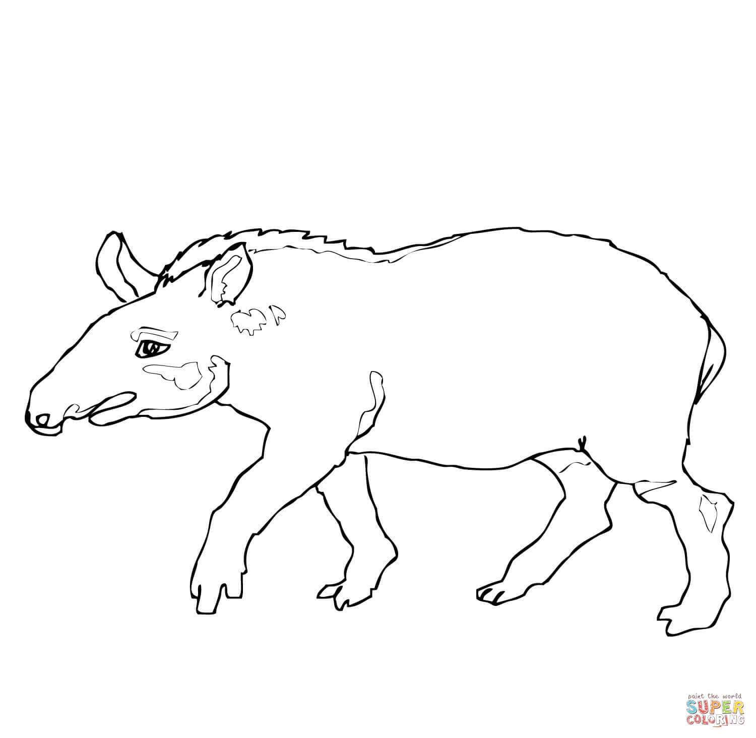 Brazilian Tapir coloring page | Free Printable Coloring Pages