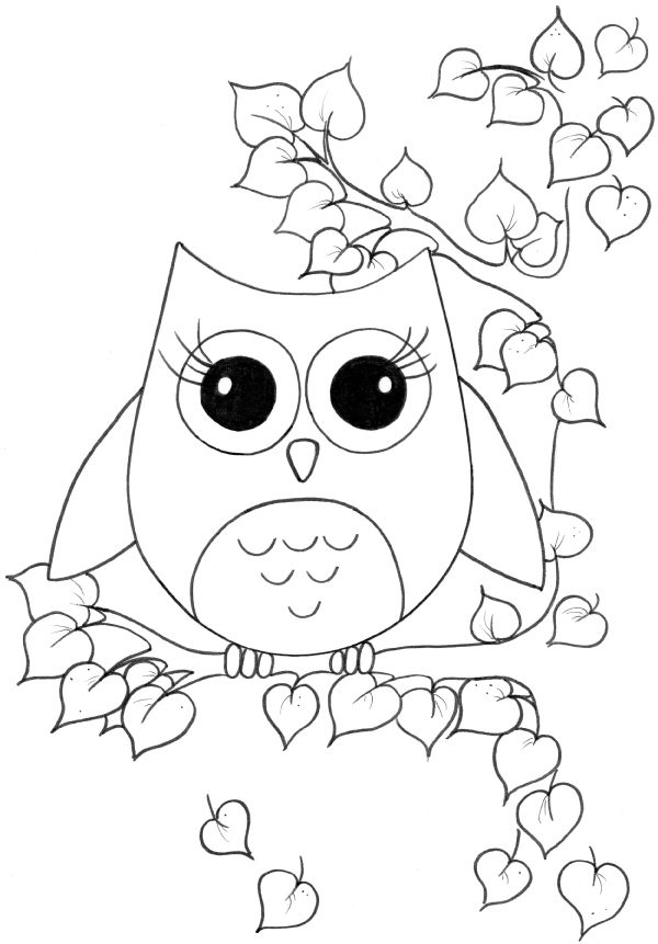 Cute Sweetheart Owl coloring page for kiddos at my Origami ...