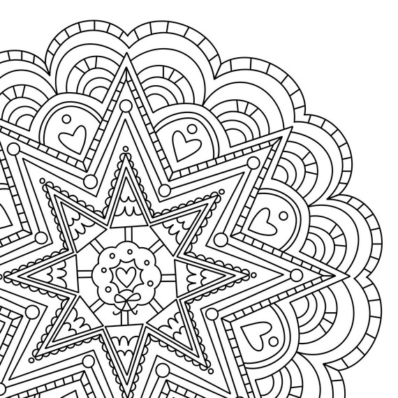 Christmas Tree Mandala Coloring Page Christmas Digital - Etsy