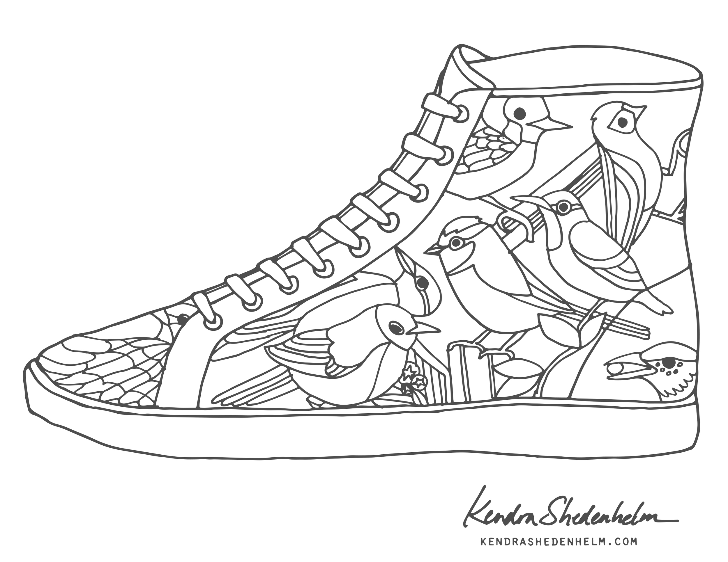 Birds, doodles, shoes and FREE coloring pages! — Kendra Shedenhelm