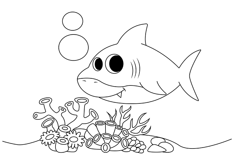 Pinkfong Baby Shark Coloring Page - Free Printable Coloring Pages