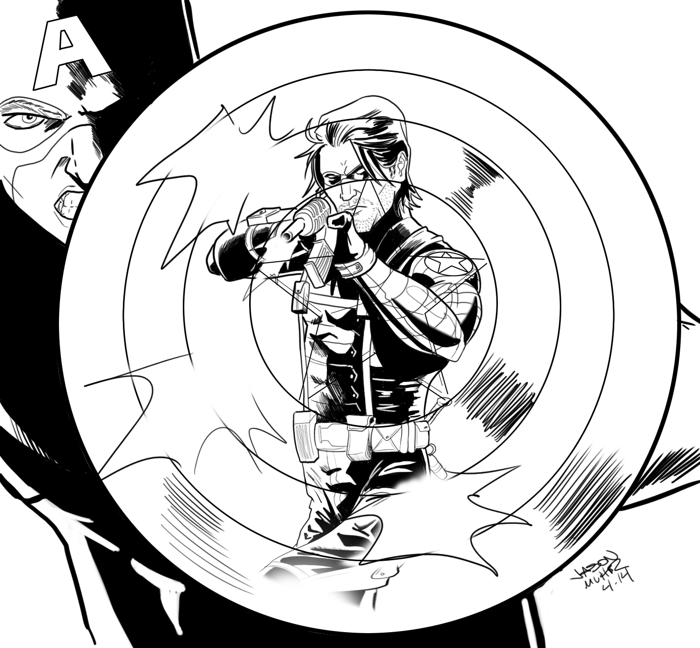 Daily Sketch: Captain America vs The Winter Soldier — Jason Muhr -  Illustration & Graphic Design