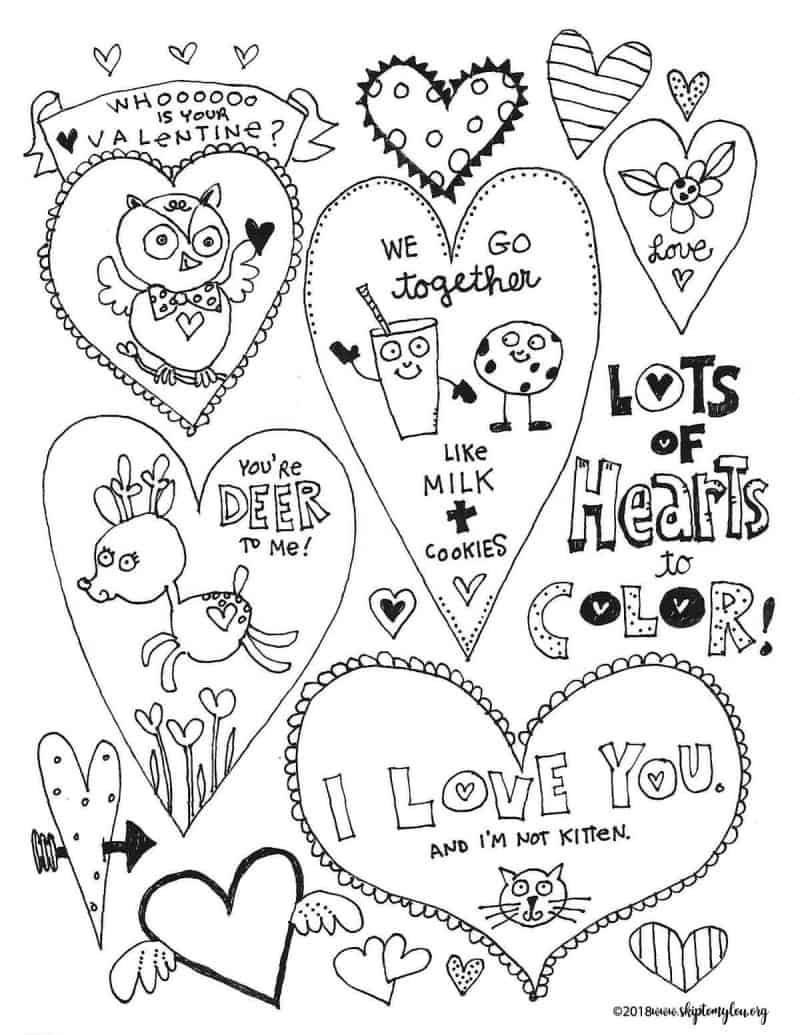 Adorable Free Heart Coloring Pages | Skip To My Lou