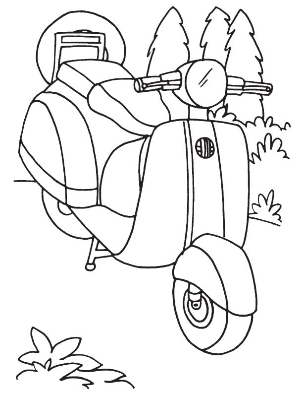 Vespa scooter coloring page | Download Free Vespa scooter coloring page for  kids | Best Coloring Pages