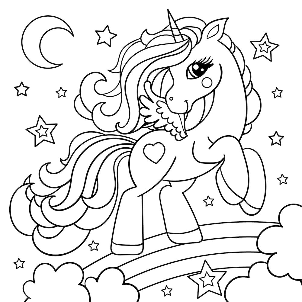 Free UNICORN Coloring Pages for Download (Printable PDF) - VerbNow