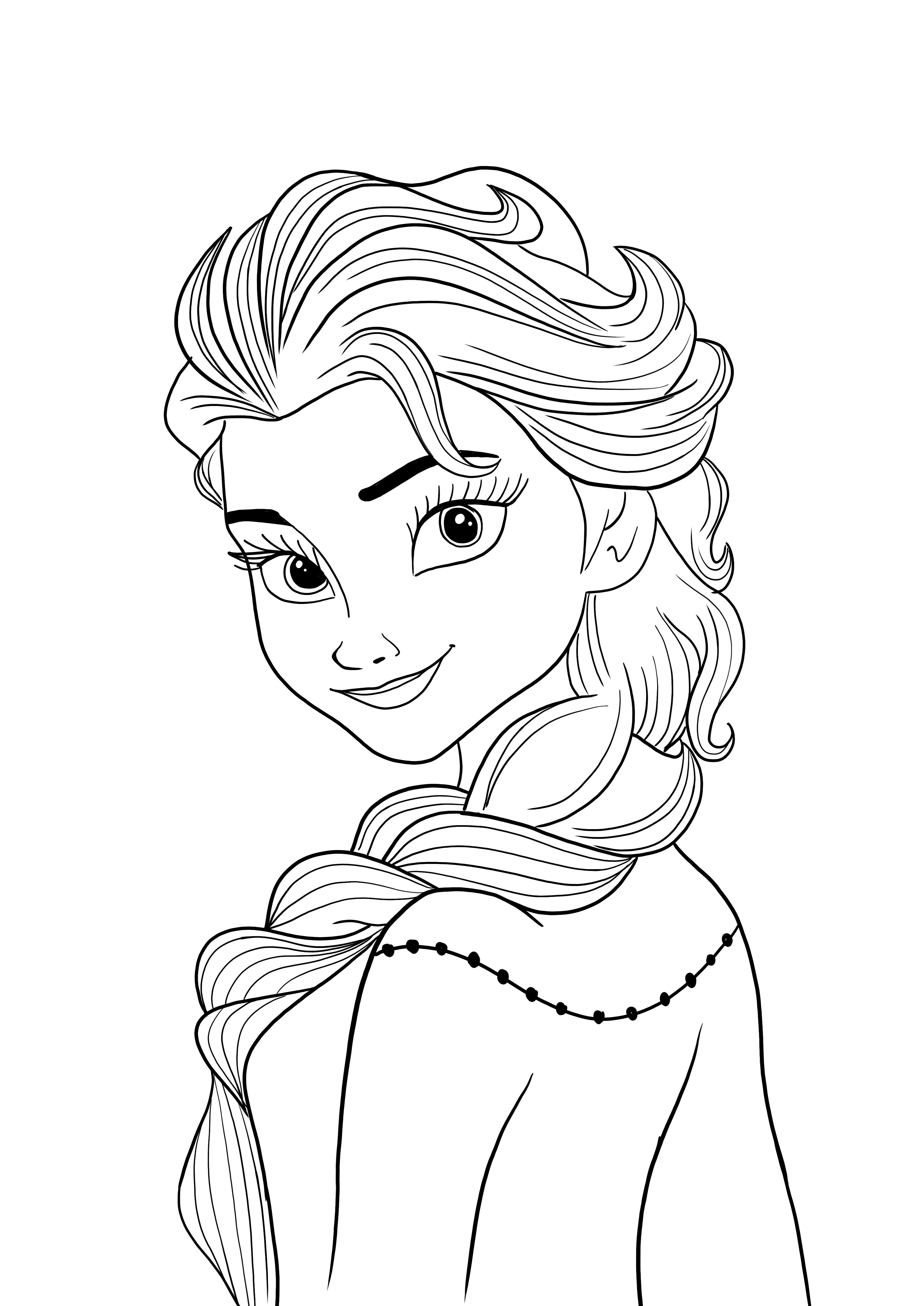 Elsa Coloring And Free Printing Page - Coloring Nation