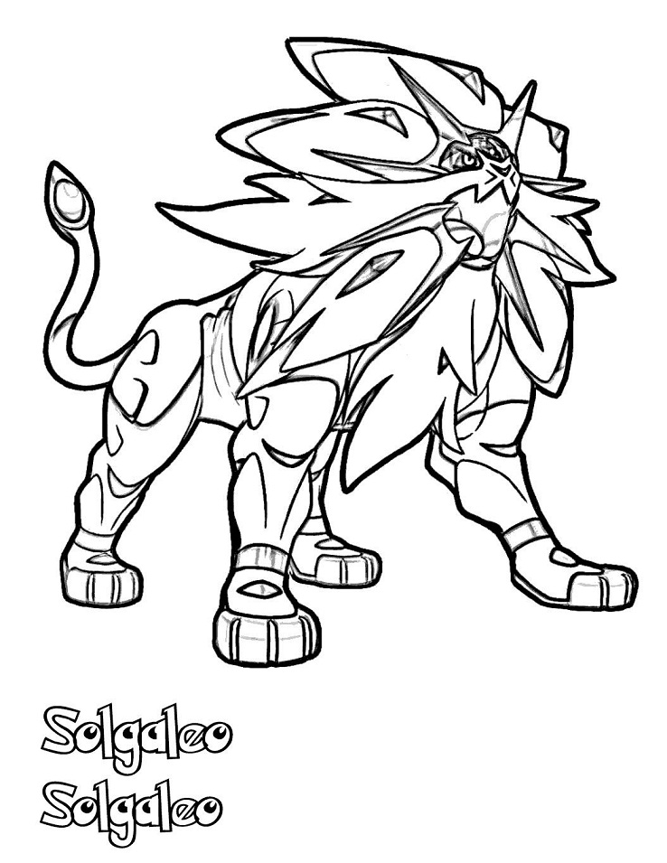 Solgaleo Pokemon Sun And Moon Coloring Page - Free Printable ...