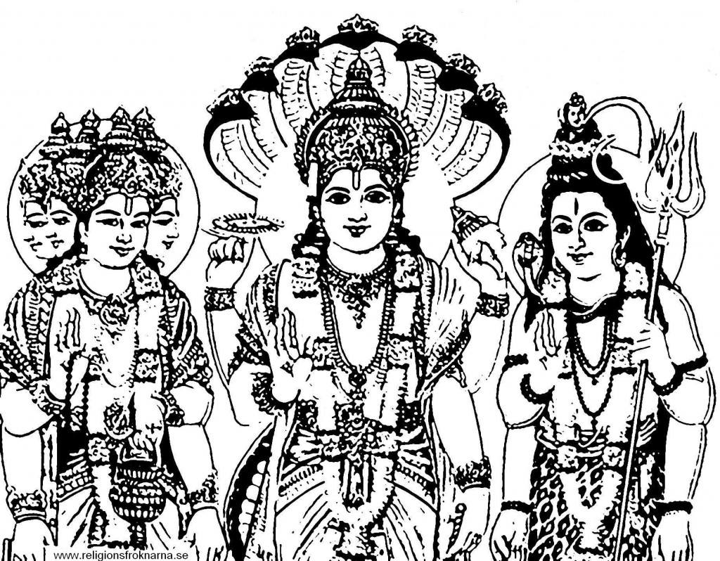 brahma vishnu mahesh drawing - Clip Art Library