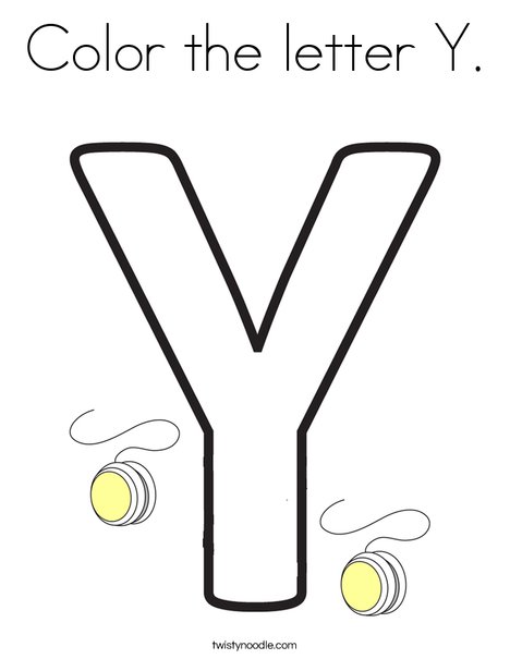 Color the letter Y Coloring Page - Twisty Noodle
