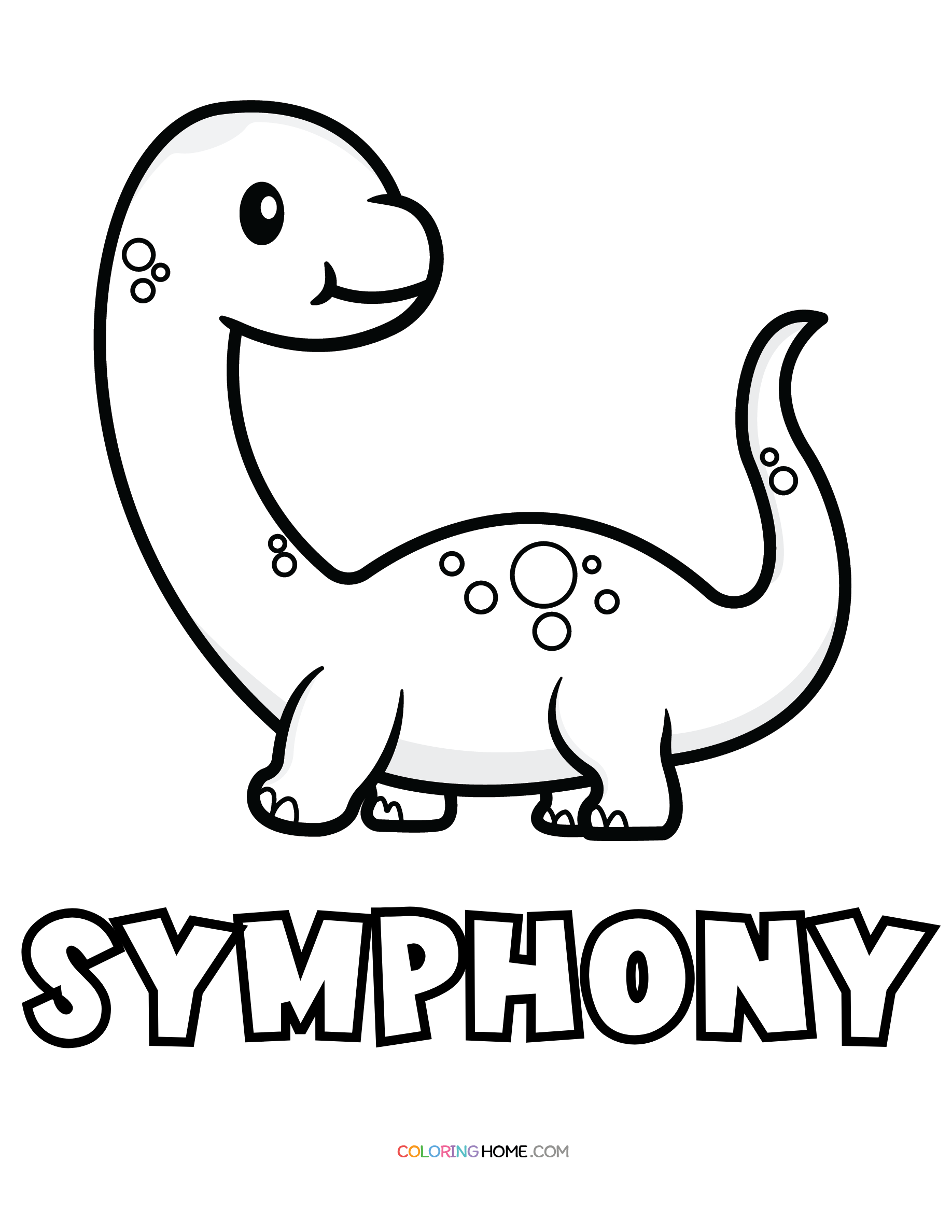 Symphony dinosaur coloring page