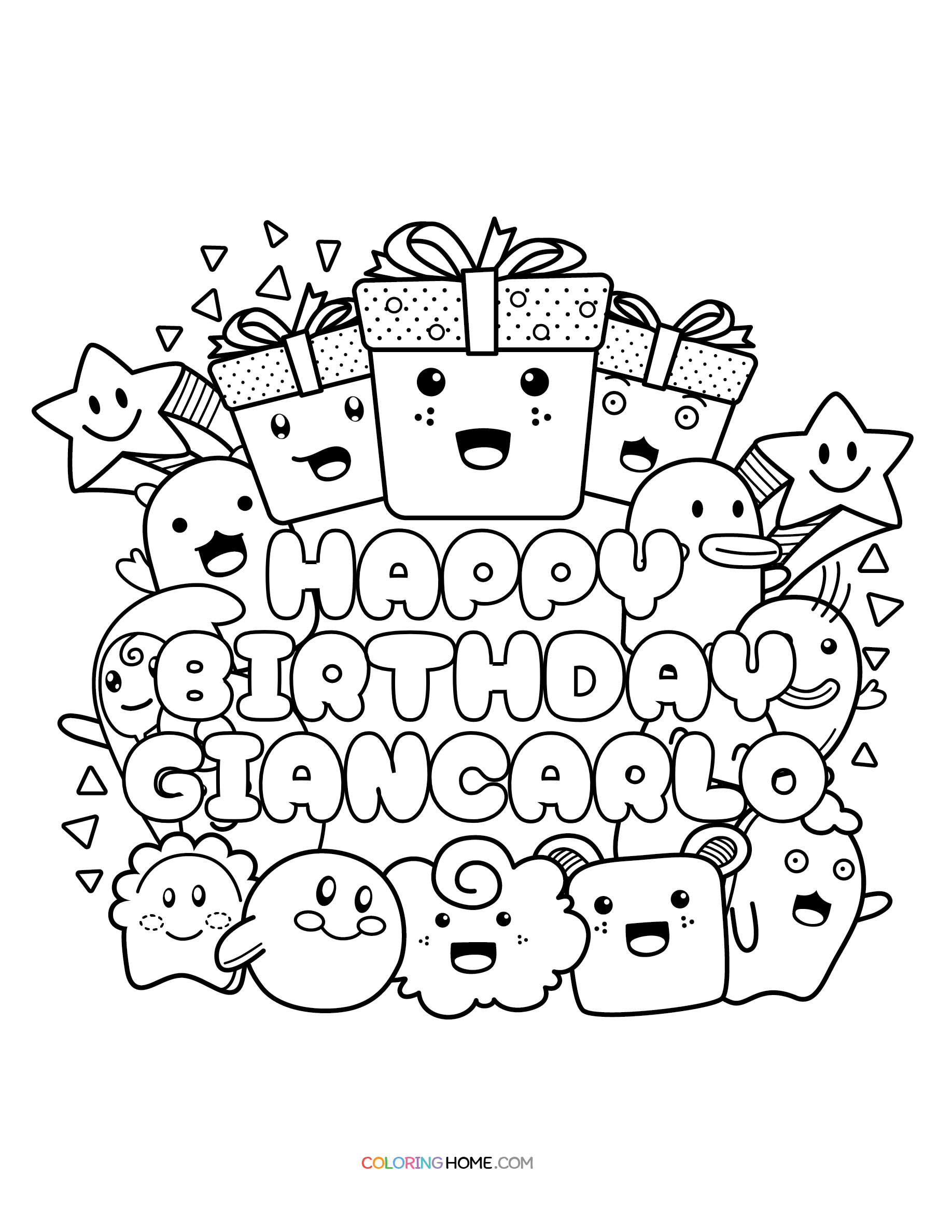 Happy Birthday Giancarlo coloring page