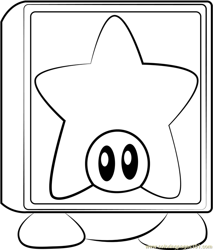 Star Block Waddle Dee Coloring Page for Kids - Free Kirby Printable Coloring  Pages Online for Kids - ColoringPages101.com | Coloring Pages for Kids