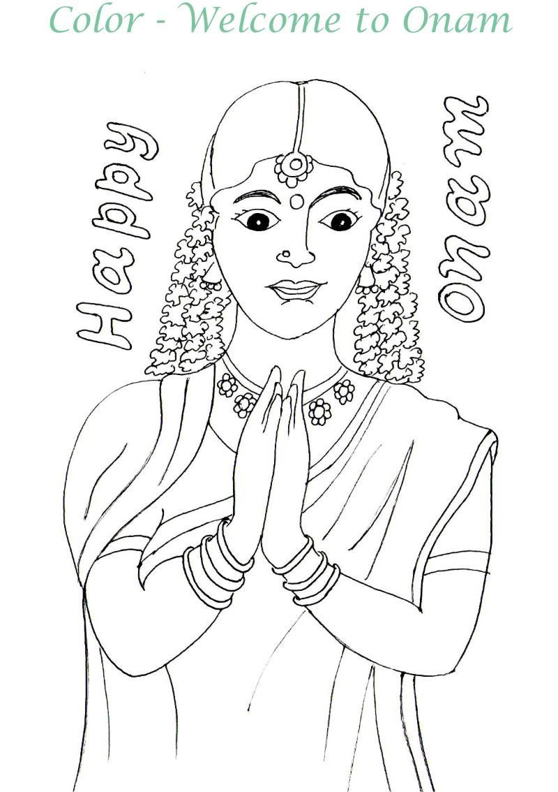 Onam printable coloring page for kids 2
