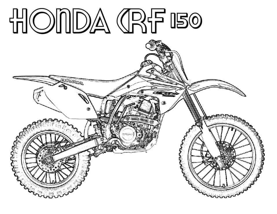 Honda CRF 150 Dirt Bike Coloring Page - Free Printable Coloring Pages for  Kids