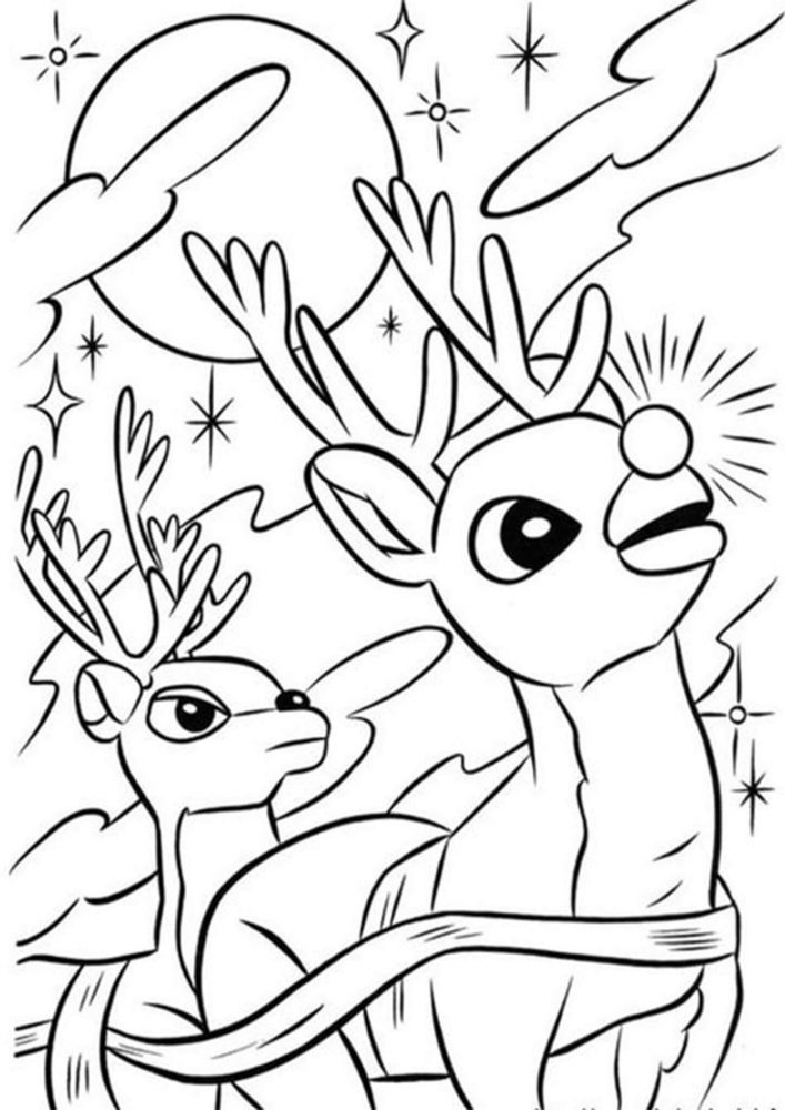 Rudolph The Red Nosed Reindeer Coloring Pages - Tulamama