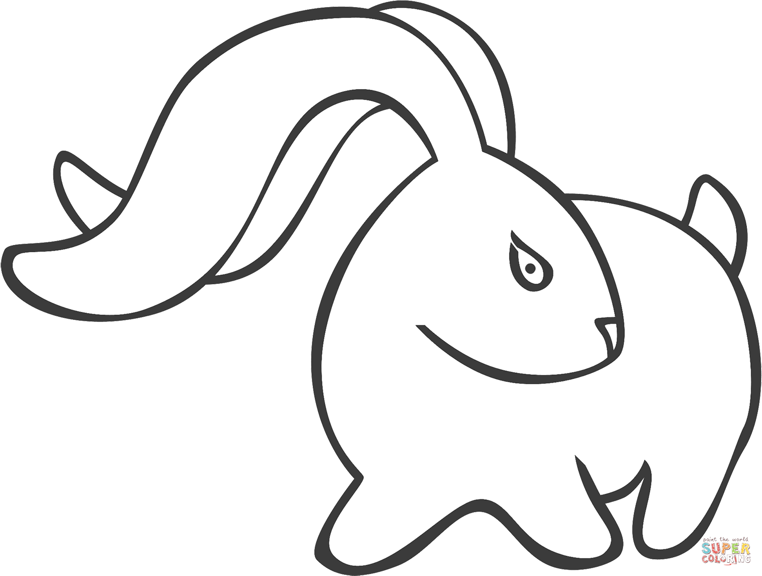 Rabbit with Long Ears coloring page | Free Printable Coloring Pages