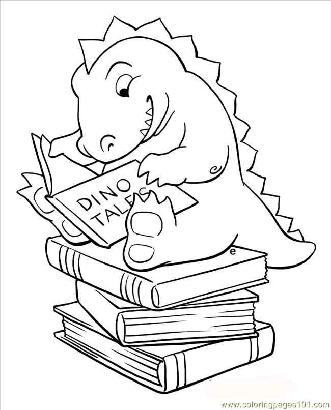 Dino Reader Coloring Pages - Coloring Cool