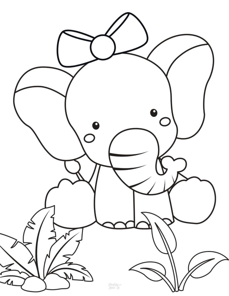 Free Printable Elephant Coloring Pages -Easy Elephant Pictures to Color