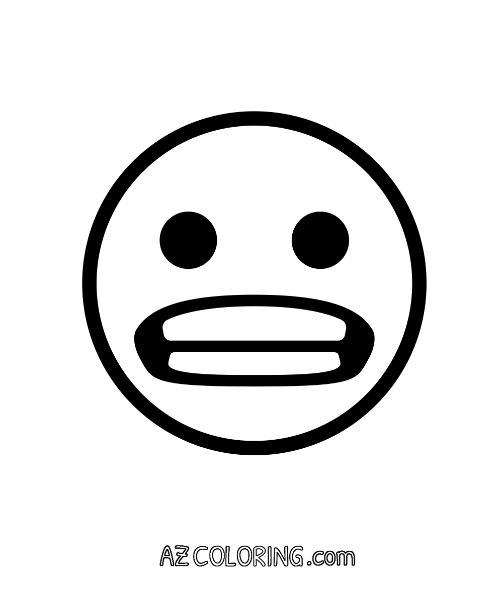 Grimacing Face, Awkward Emoji Coloring Page