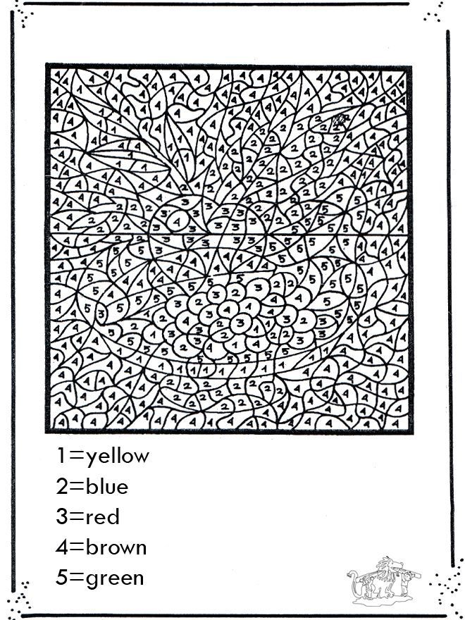 difficult color by number printable worksheets