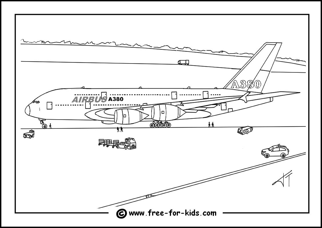Aeroplane Colouring Pages