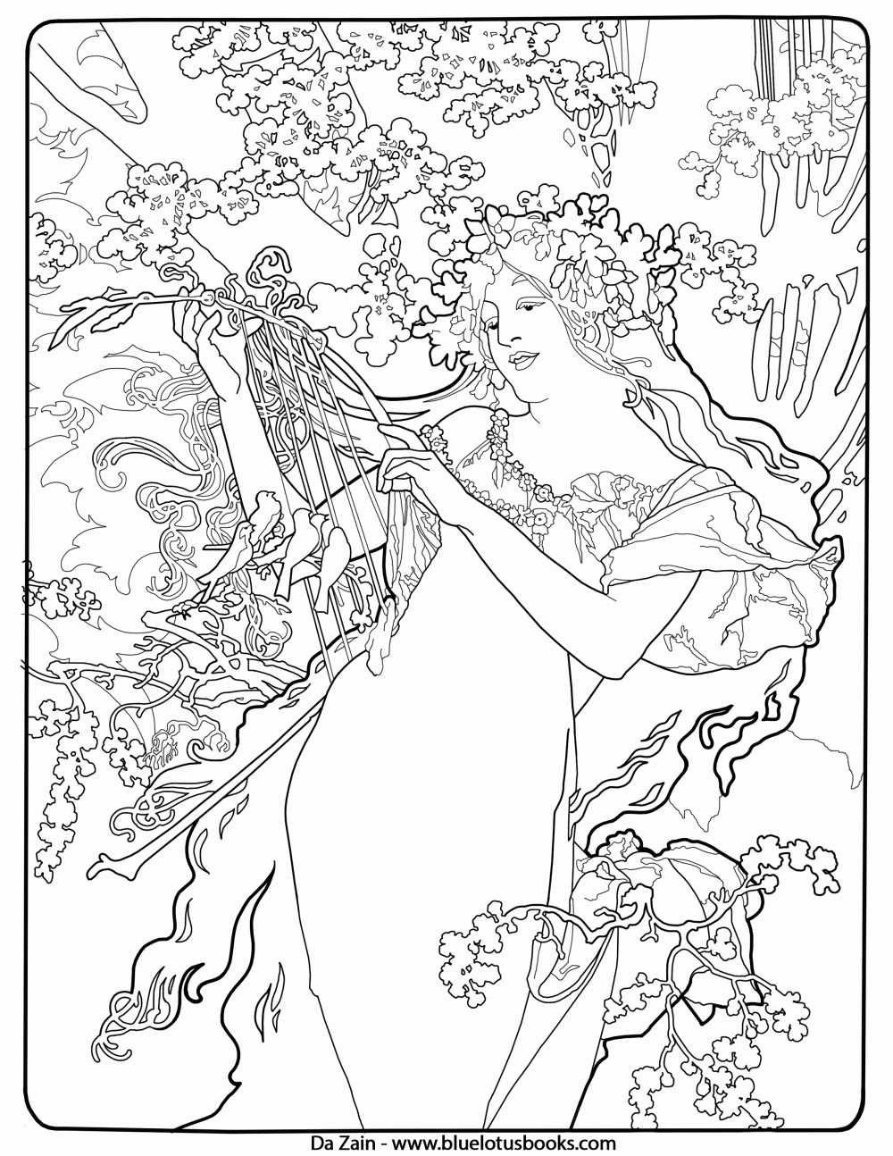 Alfons Mucha Art Nouveau Free Adult Coloring Pages – Adult ...