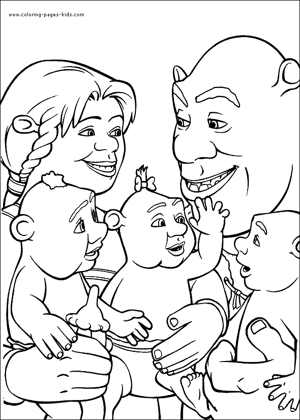 Shrek color page - Coloring pages for kids - Cartoon characters ...