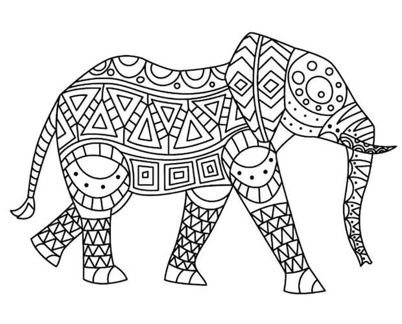 Mindfulness with Elephant Coloring Page - Free Printable Coloring Pages for  Kids