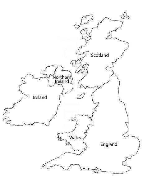 United Kingdom outline map | England map, Map of great britain, Map of  britain