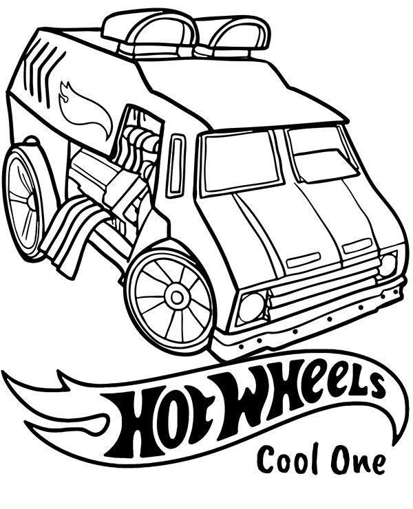 Printable Hot Wheels van coloring sheet - Topcoloringpages.net