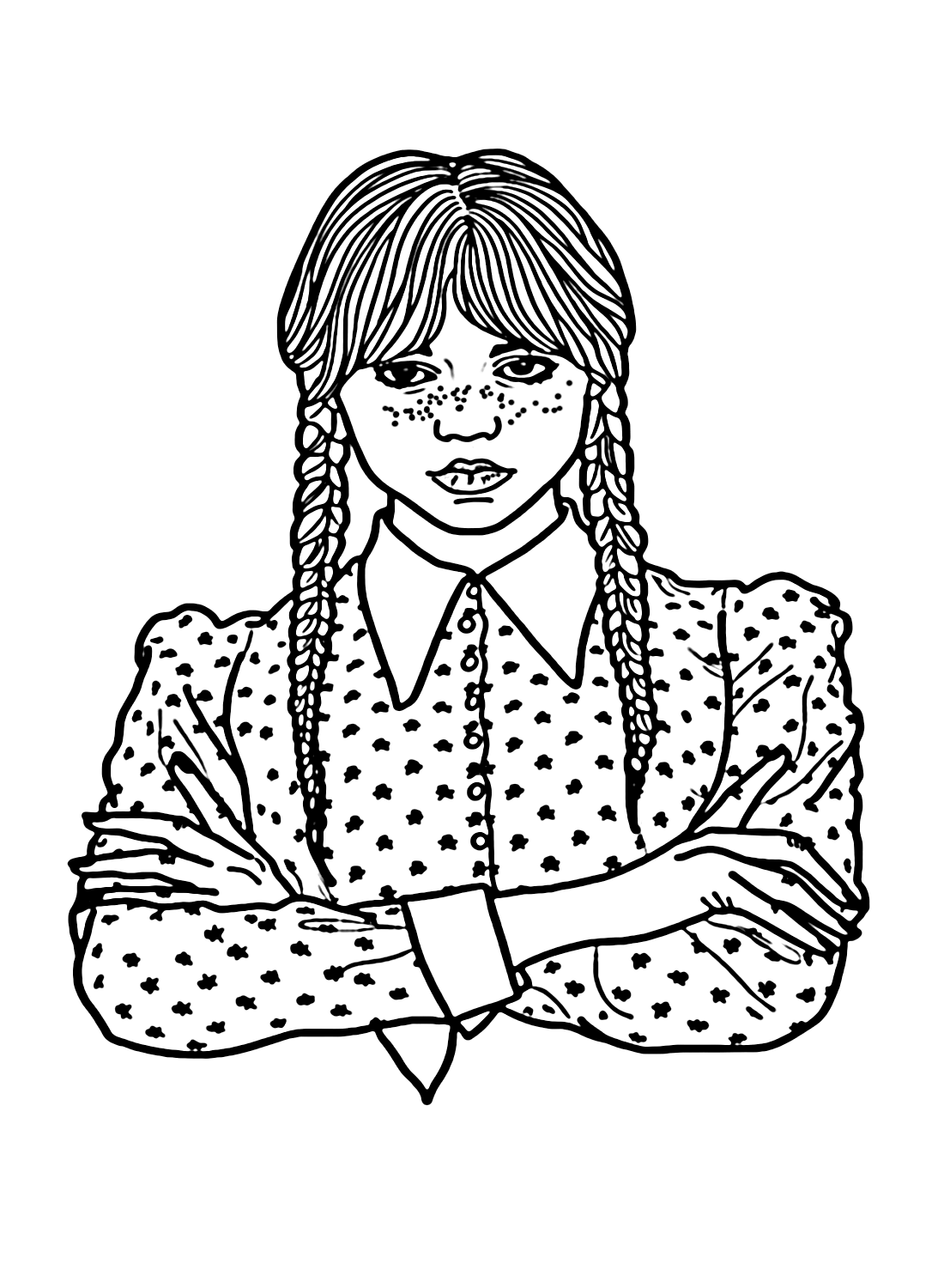 Jenna Ortega as Wednesday Addams Coloring Pages - Wednesday Coloring Pages  - Coloring Pages For Kids And Adults