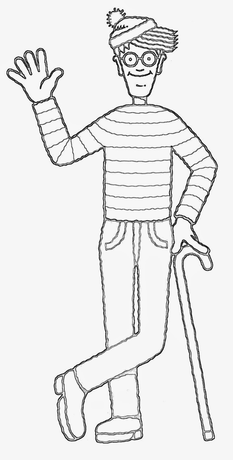 Where's Waldo? - Hello Waldo colouring image