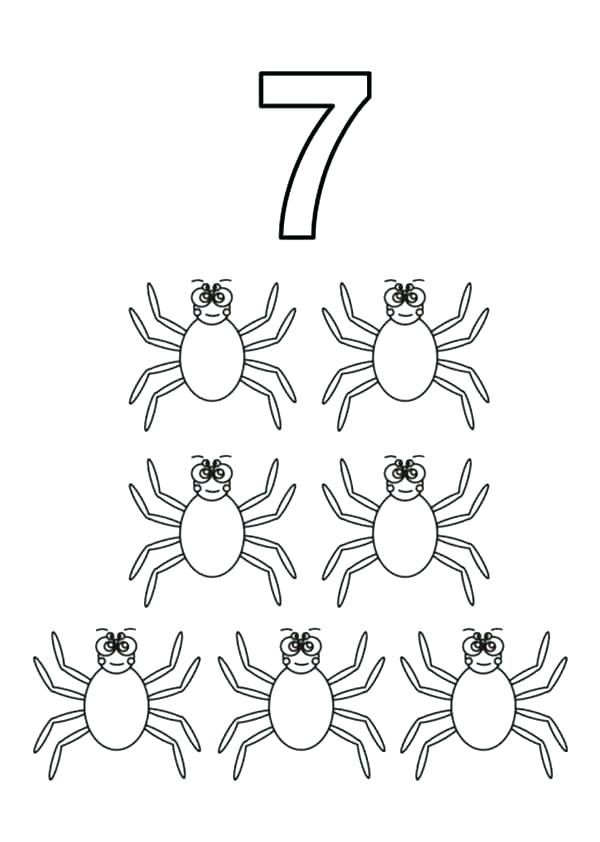 Number 7 Coloring Pages For Preschoolers