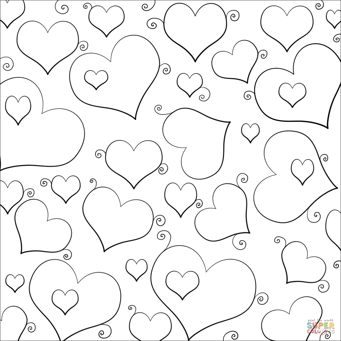 Lots of Hearts coloring page | Free Printable Coloring Pages