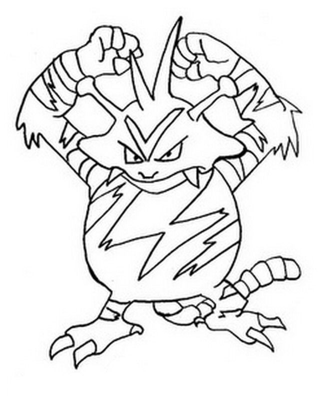 Free Electabuzz Coloring Pages Pdf To Print - Coloringfolder.com | Cartoon coloring  pages, Pokemon coloring pages, Coloring pages